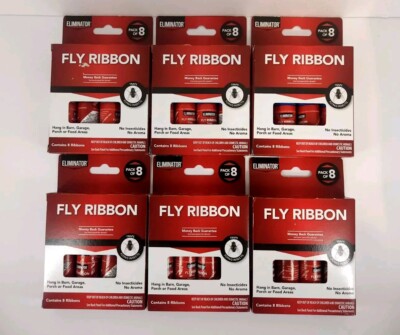 Eliminator Non-Toxic Fly Ribbon Sticky Paper Traps Insects Lot of 6 Pack (48 ct)