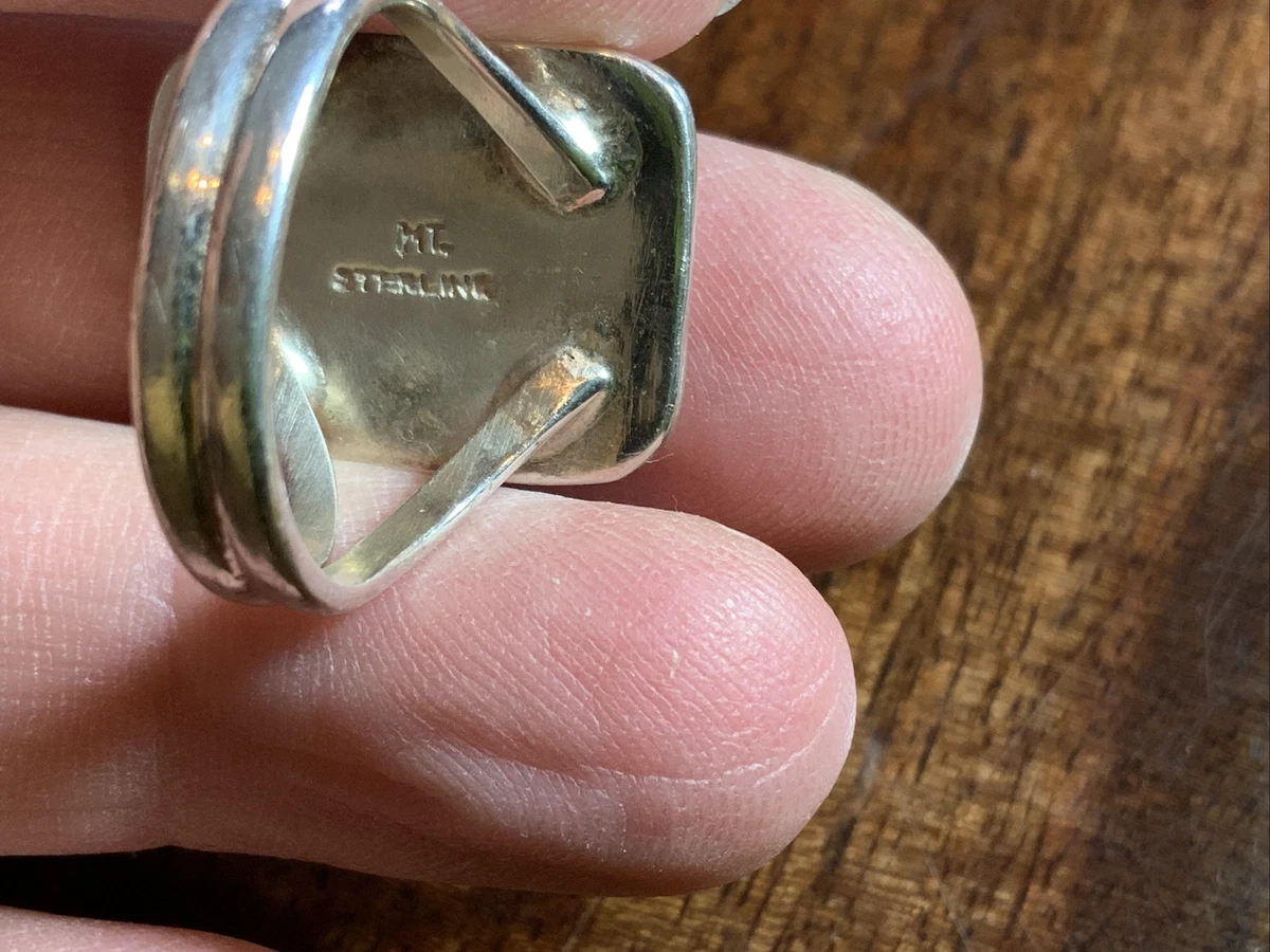 MT. (Montana) STERLING SILVER AND TURQUOISE Women's Ring, Sz 9.5