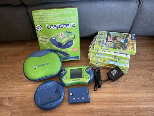 Système de jeu Leap Frog Leapster 2, 5 jeux et étui avec boîte d'origine livraison gratuite - Photo 1 sur 17