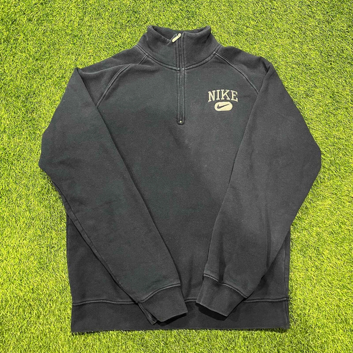 Vintage Y2K Nike Navy Quarter Zip Spellout Sweatshirt