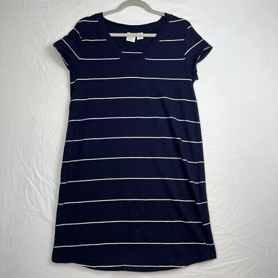 C& C California dress women's Medium Stripe Navy White Short Sleeve Casual  | eBay