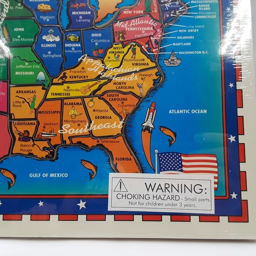 Battat Wooden Puzzle USA Map & Presidents 89 pcs Total 2001 SEALED - Picture 9 of 14