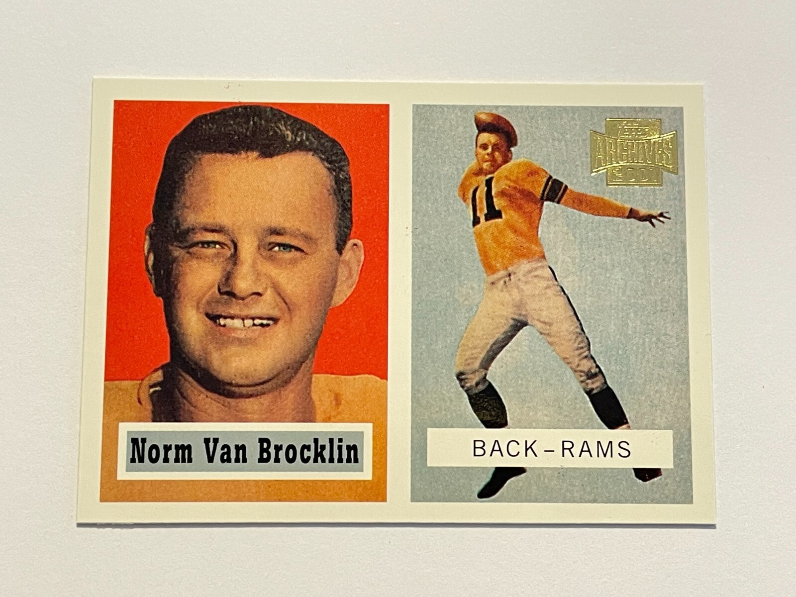 2001 Topps Archives Football #114 - Norm Van Brocklin - Los Angeles Rams