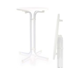 Toboli Table Bistro haute Blanche Ø80cm Bar Fête Usage polyvalent Mange- debout