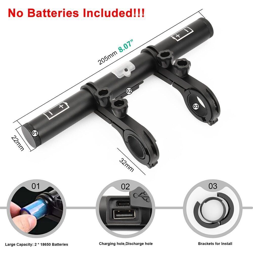 31.8mm Double Handlebar Extension Mount Aluminum Alloy Extender Holder For Bike Light Bicycle Speedometer