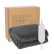 Image of 160x130cm Electric Blanket Heated Throw with 9 SETTING, 9 HOURS TIMER, Washable