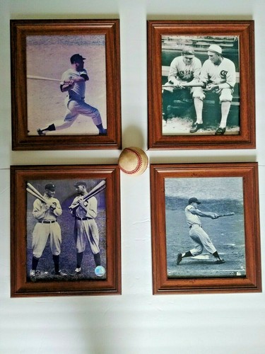 (4) Baseball Hero's pictures in wood frames 10.5x12.5" - Picture 7 of 7