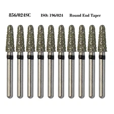 Dental Diamond Bur High Speed FG 856/024SC Round End Taper Super Coarse Grit
