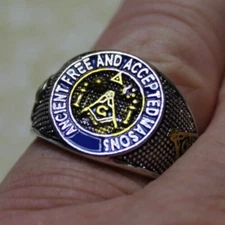 MASONIC SQUARE & COMPASS TOOLS RING SIZE 12 SEE ALL PICS USA SHIPS FAST NEW