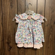 Vintage Bryan Multicolor Floral Lined Short Sleeve Dress 2T