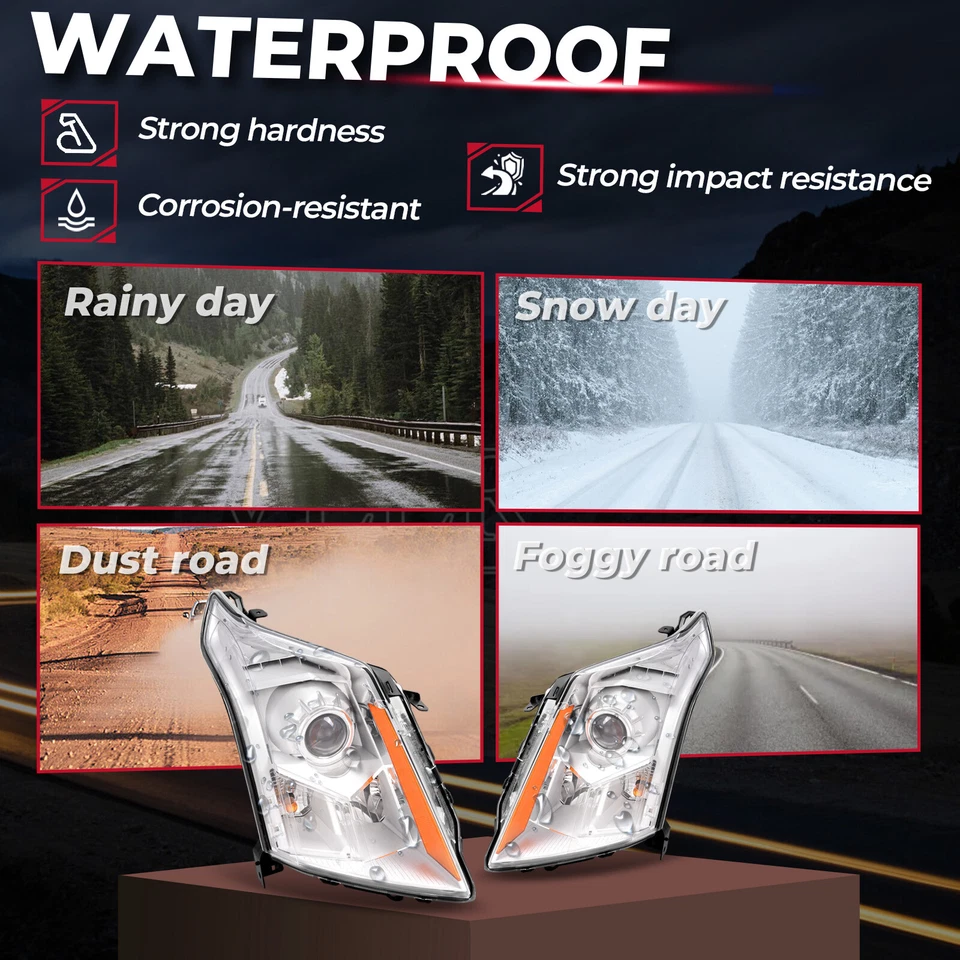 Halogen LED Projector Headlights Headlamps For Cadillac SRX 2010-2014 2015 2016 Foto 3 de 4