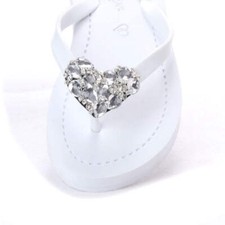 Crystal Heart - Rhinestone Flat Flip Flops Sandal