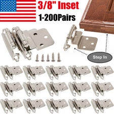 Kitchen Cabinet Hinges 3/8" Inset Self Closing Face Mount For Cupboard Door Lot