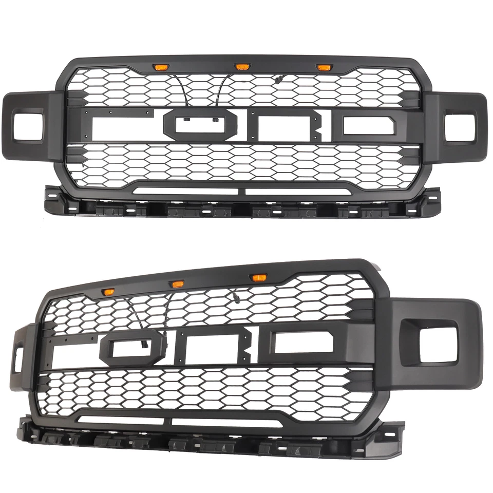 For 2018-2020 Ford F-150 F150 Raptor Style Grill W/ Side LED Lights & Letters Foto 3 de 4