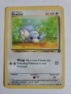 1995 dratini pokemon card value POKEMON-DRATINI-1995-53/82-GOOD USED CONDITION!!