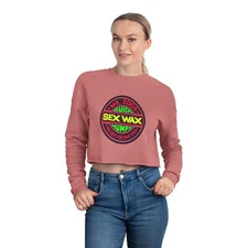 Mr. Zog's Sex Wax Outlaw Surf Women's Cropped Sweatshirt Black Neon Logo
