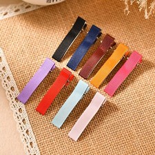 20 Grosgrain Ribbon Full Covered Metal Double Prong Alligator Hair Clips 48mm