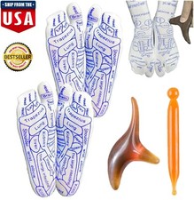 Acupressure Reflexology Socks w/ Trigger Point Massage 2 Tools Foot Massage Set