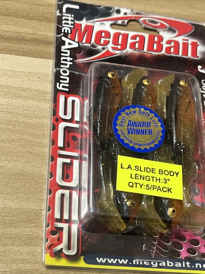 MEGABAIT LA Little Anthony Slider Swimbaits Señuelo Paquete de 4 Descatalogado De Colección 3"  Foto 4 de 4