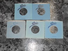 45 COMPANY RECORD SLEEVES. LOT OF 5 BLUE EPIC.