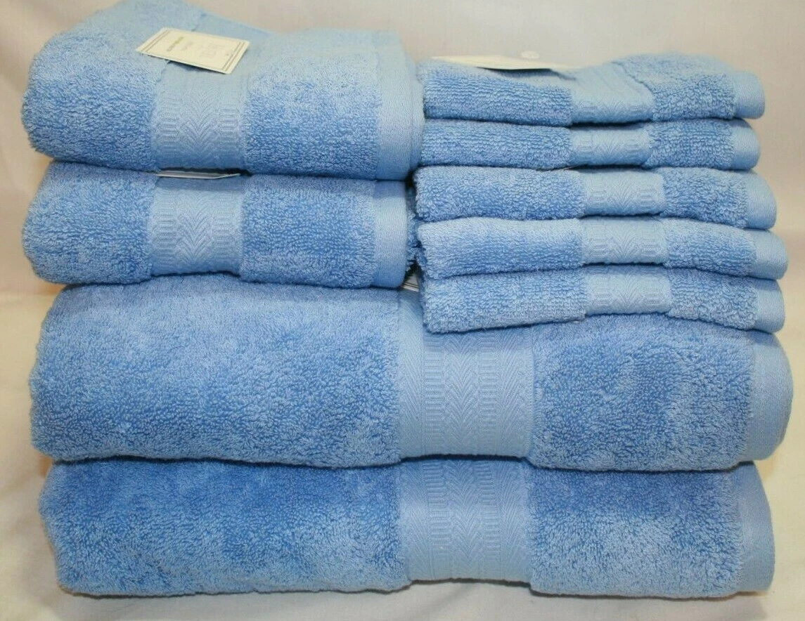 Hotel Collection Nine Piece Light Blue Bathroom Towel Set 100