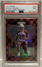 #2021 Panini Prizm Zaven Collins Black & Red Checker #432 RC ROOKIE PSA MINT 9