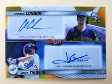 2025 Bowman's Best Dual Autograph Charlie Condon James Tibbs III Gold /50 #DA-CT