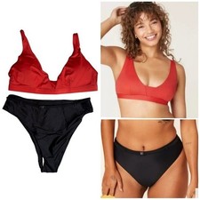 Andie Swim 2 Piece Bikini Swimsuit The Tahiti Top  Riviera Bottom Size XL NEW