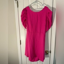 SHEIN Curve Hot Pink Tie Front Cut Out Dress Women’s Plus Size 1XL NWOT