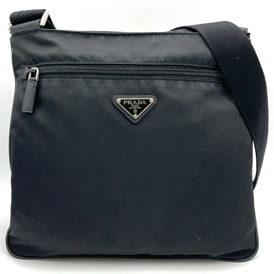 RARE PRADA Black Nylon Triangle Crossbody Shoulder Bag Unisex