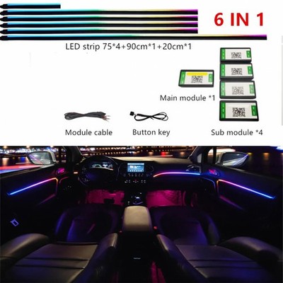 Interior RGB Ambient LED Lighting Kit, 12V, 29.53 in, Multi-Mode Color