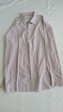 Roundtree Yorke Gold Label Slim Fit Non-Iron Cotton Poplin Dress Shirt 17 34