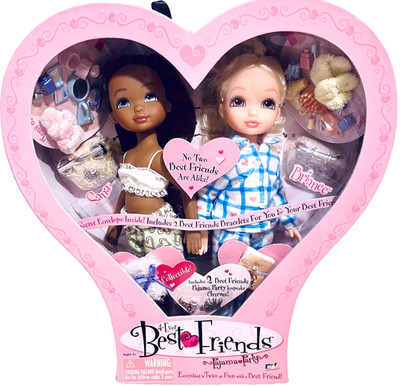 MGA 4 Ever Best Friends Pajama Party Sana & Brianee 9'' Vinyl Play Doll Set NIB