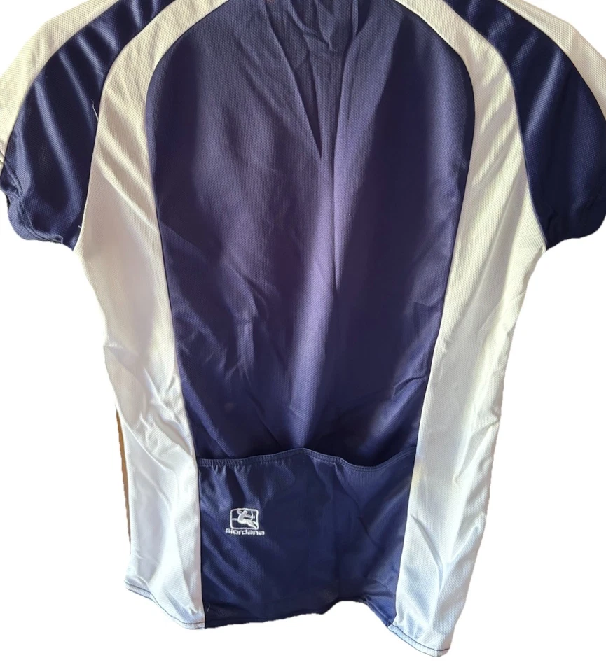 Camiseta de Ciclismo Giordana Talla 12 Mujer Azul Marino y Blanco Hecha en Italia Foto 2 de 2
