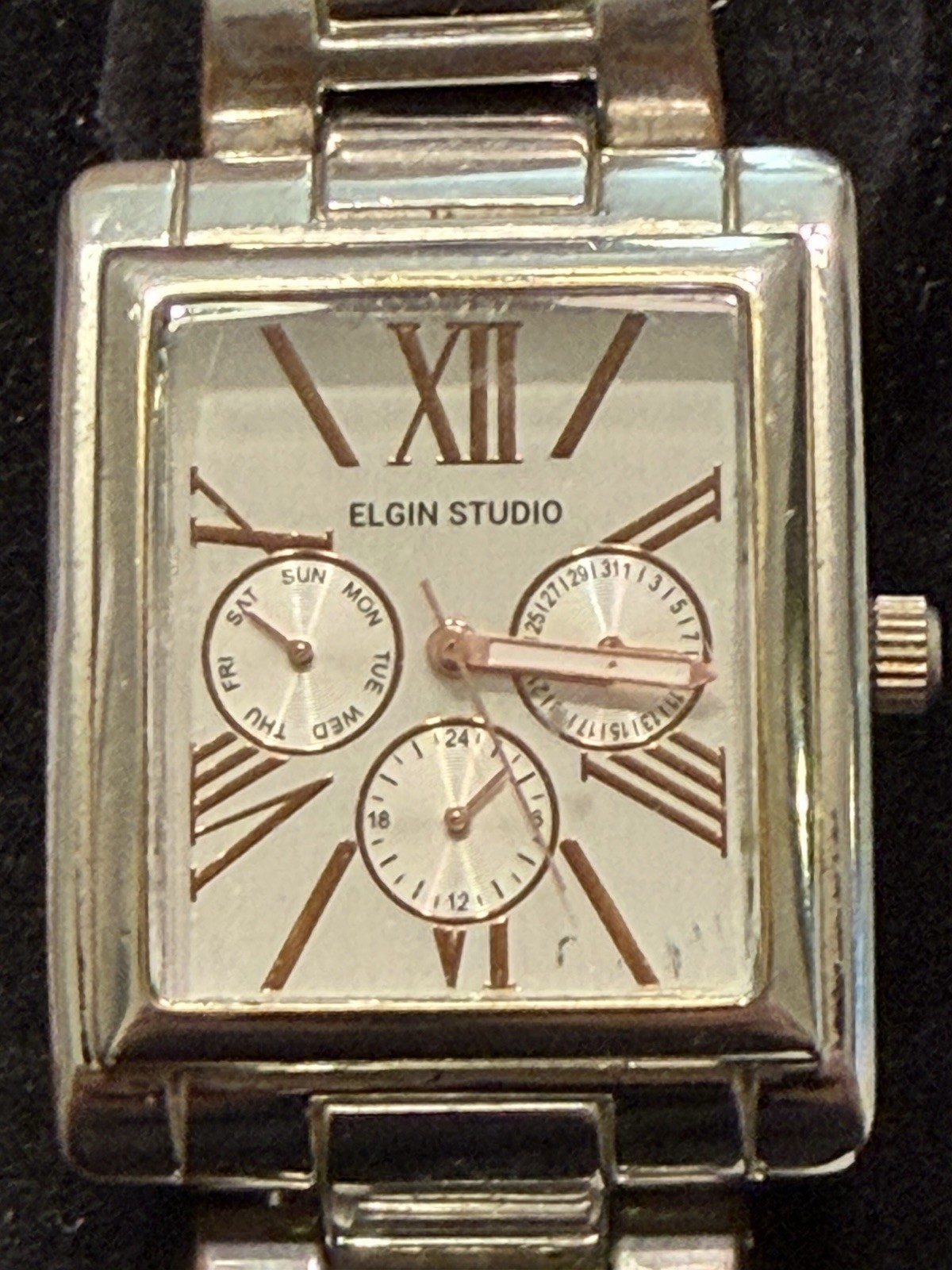 Vintage Elgin Studio Rectangular Analog 7” Watch … - image 7