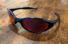  Near Mint OAKLEY Eye Jacket Sunglasses Vintage Cobalt Frame Red Iridium Lens