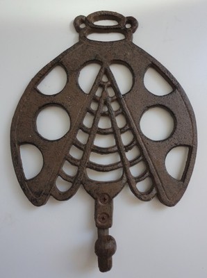 Cast Iron Lady Bug Wall Hook Rustic Home Decor