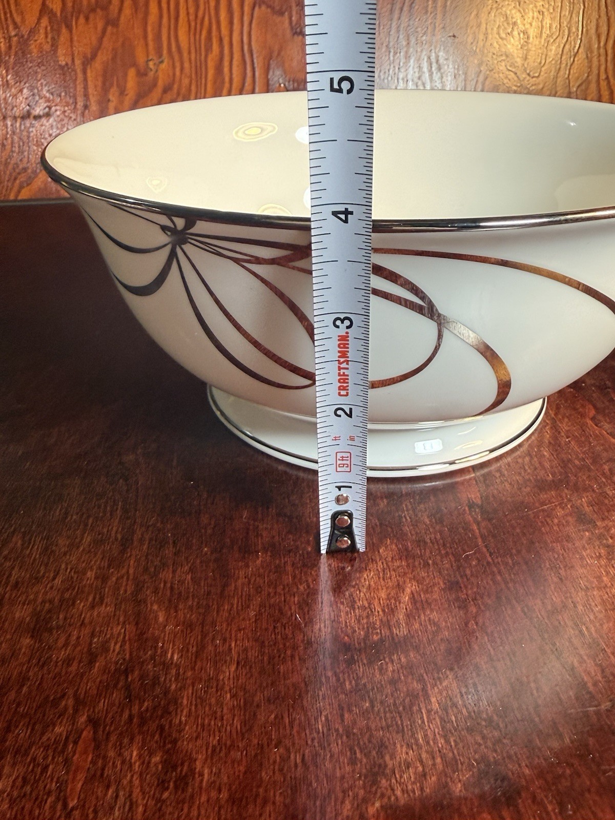 Lenox Kate Spade Belle Boulevard Platinum Rim 8 3/4 " Serving Bowl  NEW thumbnail 4