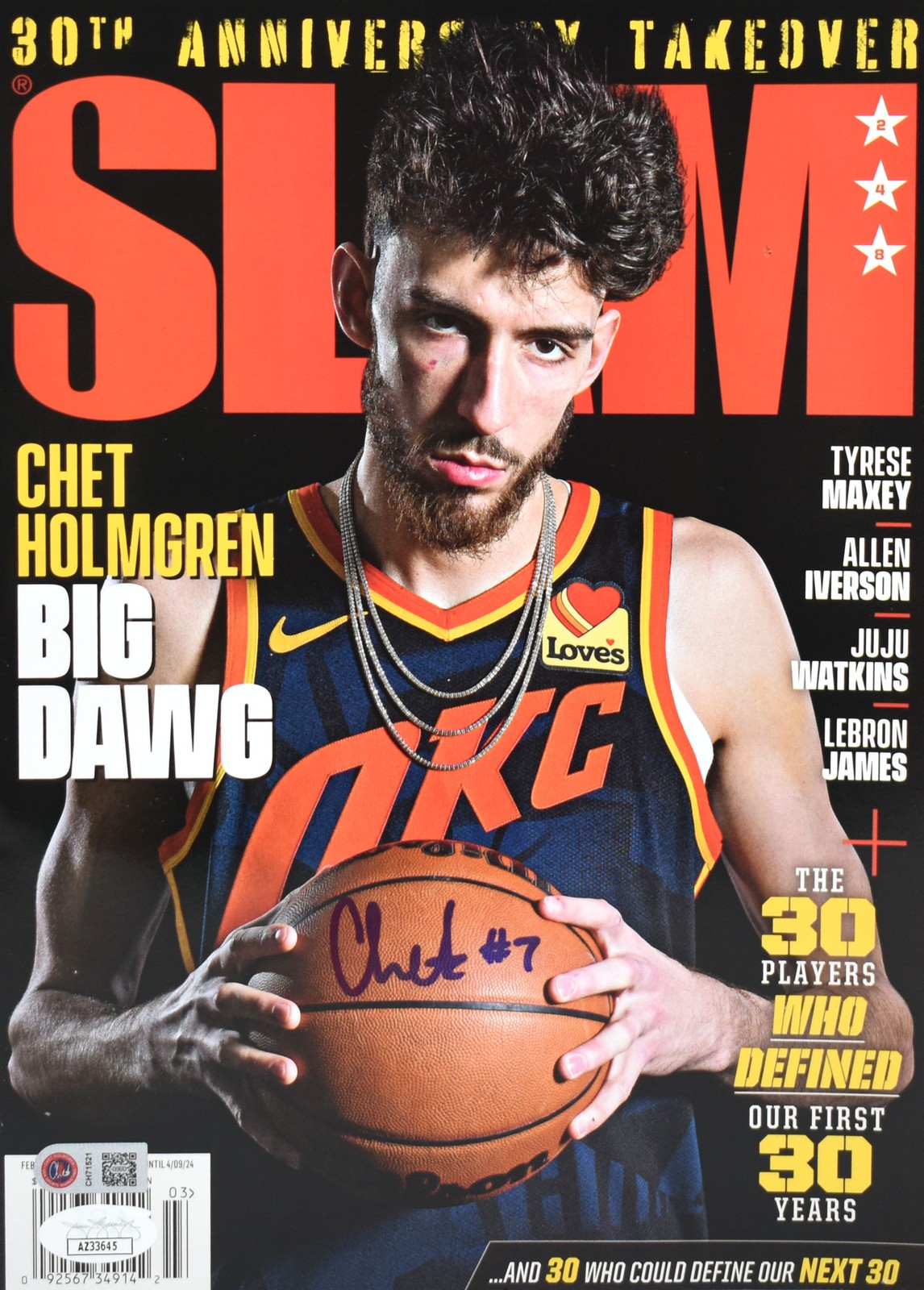 Chet Holmgren Autographed Signed Oklahoma City Thunder SLAM Magazine - JSA *Blue 
