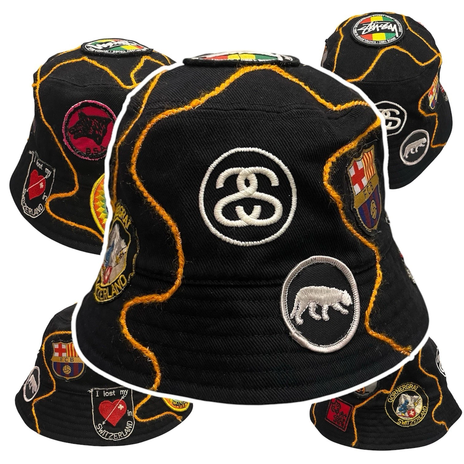 Custom Made 1 Of 1 Patchwork Stussy Bucket Hat