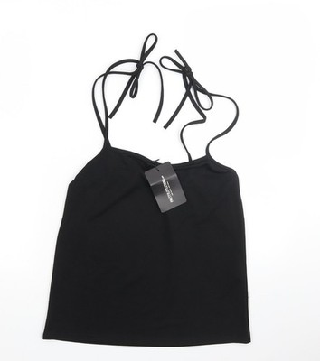 Pretty Little Thing Damen schwarzes Basic T-Shirt Größe 10
