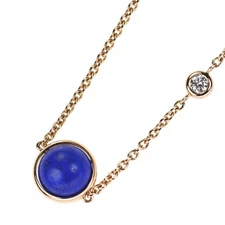 Piaget K18PG lapis lazuli diamond pendant necklace, approx. 7.0 mm in diameter, 