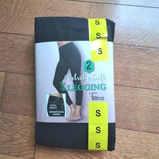 NEW Felina Leggings 2 Pack Black High Waist Velvety Soft Size Small