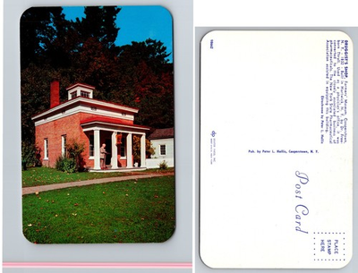 #ad Cooperstown NY Brick House Lawn Statue Postcard $1.99