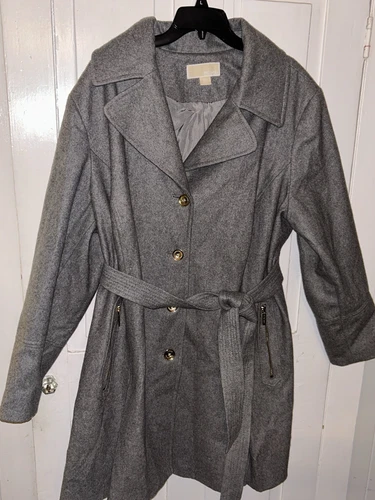 Cappotto abito lungo Michael Kors grigio e bottoni oro perfette condizioni PREZZO RIBASSATO!!!