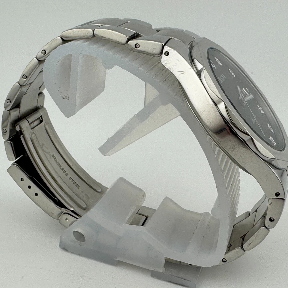 Bulova Marine Star Reloj Cuarzo 96D14 Hombre Plata Acero Diamante Batería Nueva 7.75" Foto 3 de 4