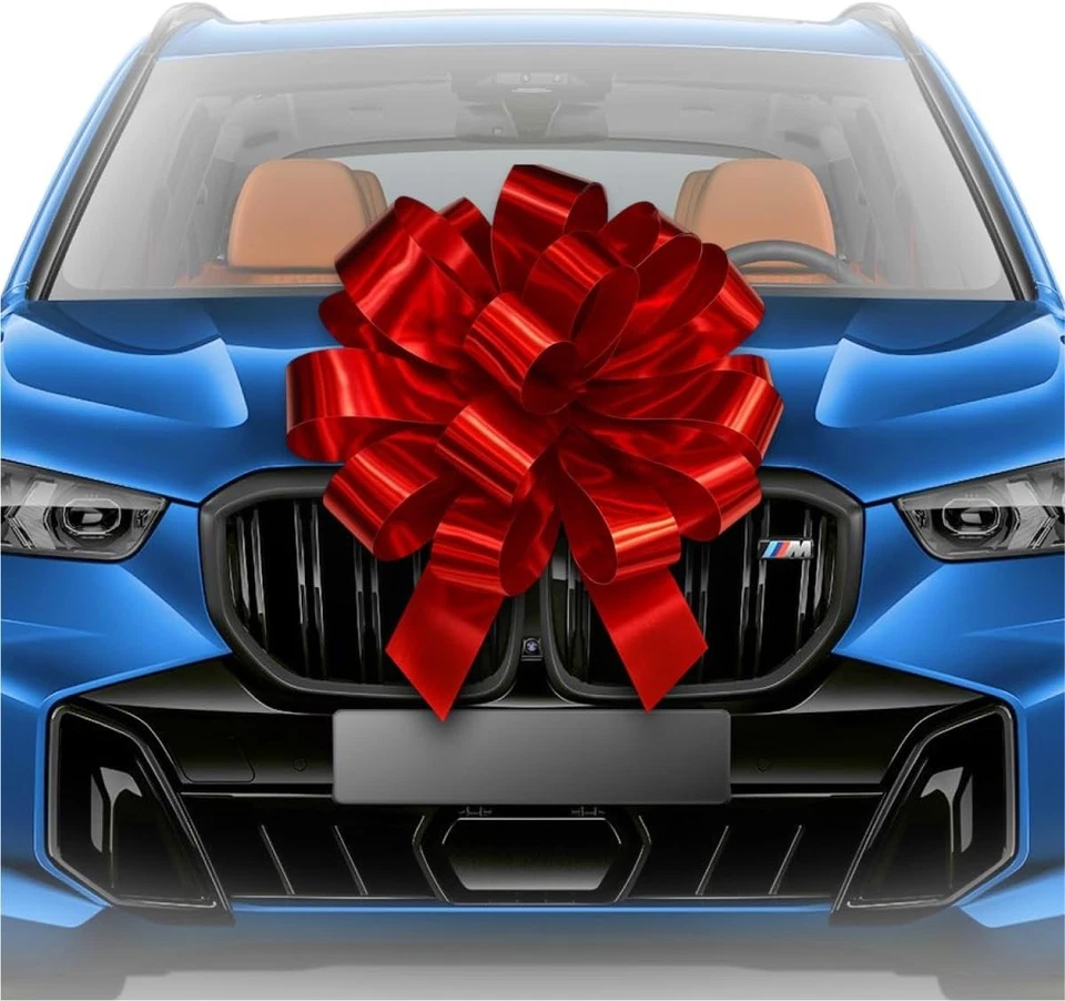 Red Magnetic Bow for Cars - 30 Inch Jumbo Gift Decoration - Image 3 of 4