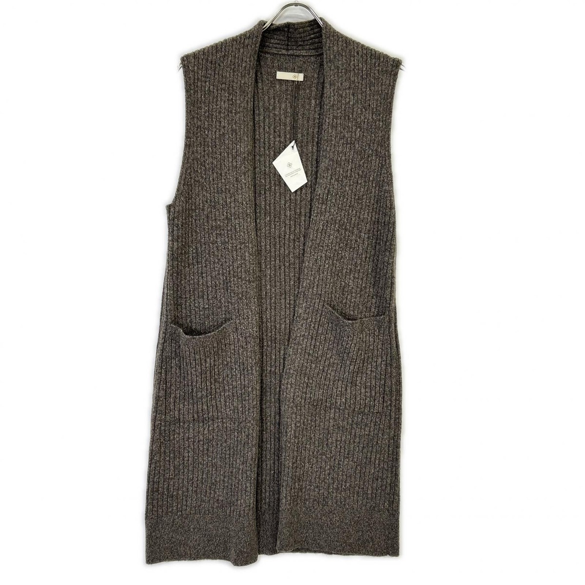 TOYOBOSHI TOYA 13IT-PC2622 Sencha Moku Cashmere 100% Knit Long Vest Best F gray