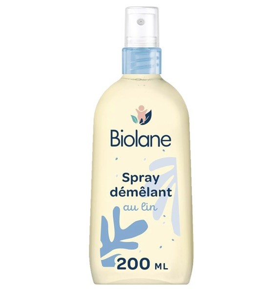 Spray démêlant Biolane pour bébé au lin formule sans rinçage 200ml