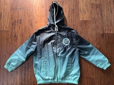 Santa Cruz CLASSIC Logo Hooded Windbreaker Jacket Black Full Zip KIDS SIZE LARGE